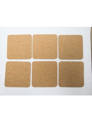Lilys Bardak Altlığı Mantar Kare İnce 6 Adet(9cm X9CM) (Kalınlık 3mm)