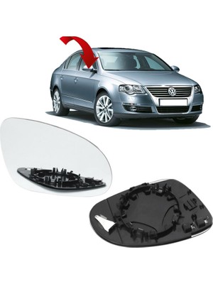 Vassparts Volkswagen Passat B6 2006 - 2010 Ayna Camı Sağ Yolcu Tarafı - 3C0857522