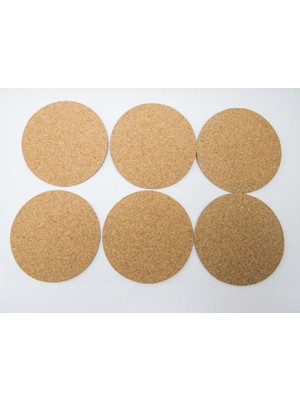 Lilys Bardak Altlığı Mantar Yuvarlak İnce 6 Adet (Çap 9cm)(Kalınlık 3mm)