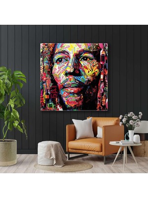 SML Tablo Bob Marley Kolaj Sanatı Tipografi Kanvas Tablo