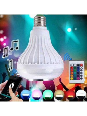 Lisinya USB Girişli Bluetooth Hoparlör ve LED Lamba Uzaktan Kumandalı Ampül