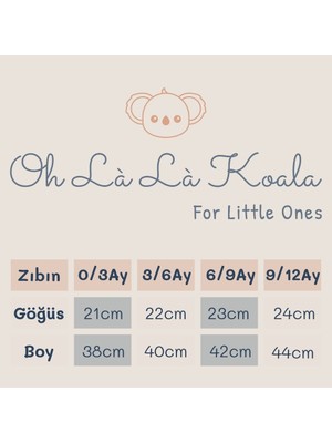 Ohlala Koala 3'lü Nakışlı Çıtçıtlı Badi - Zıbın