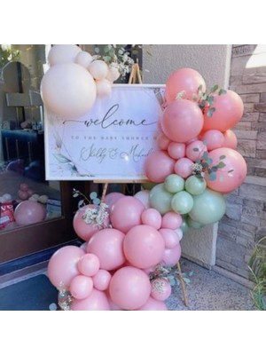 Rönesans Parti Küf Yeşili Pembe Deniz Kumu Balon Seti 50 Adet