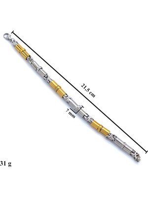 Ferizz Altın Kaplama Çift Renk Kral Model Erkek Bileklik Eblk- 278