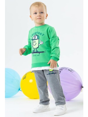 Breeze Erkek Çocuk Eşofman Takımı Baskılı 1-4 Yaş, Yeşil