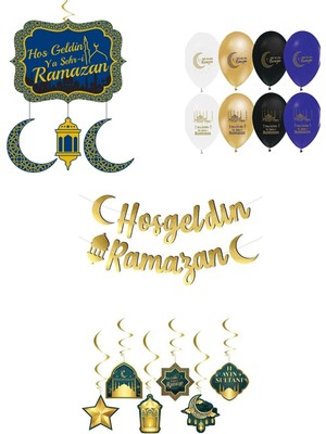 Tinky Winky Ramazan-I Şerif Hoşgeldin Ramazan Balon Kaligrafi Sarkıt Set