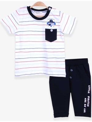 Breeze Erkek Bebek Kapri Pantolonlu Takım 6 Ay-2 Yaş, Ekru