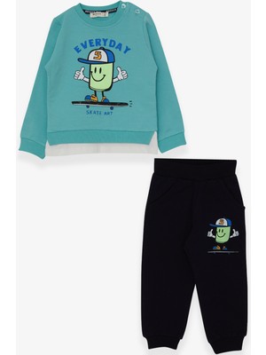 Breeze Erkek Çocuk Eşofman Takımı Baskılı 1-4 Yaş, Mint Yeşili