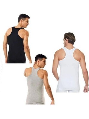 Tutku Erkek Ribana Sporcu Atlet 6'lı Paket (2 Siyah - 2 Beyaz - 2 Gri)