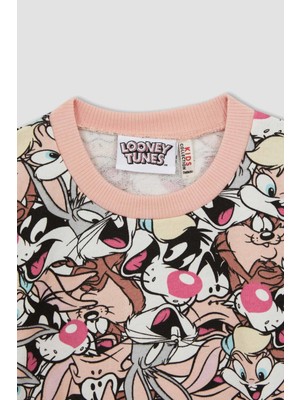 DeFacto Kız Çocuk Looney Tunes Bisiklet Yaka Desenli Sweatshirt W6689A622SP