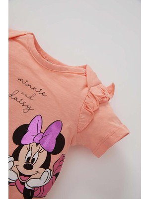 DeFacto Kız Bebek Minnie Mouse Yeni Doğan Kısa Kollu Pamuklu 2'li Takım X2735A222SP