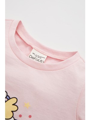 DeFacto Kız Bebek Regular Fit Hayvan Desenli Kısa Kollu Pijama Takım X8945A222SM