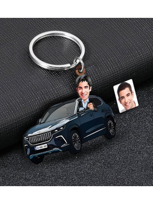 Bk Gift Kişiye Özel Erkek Togg Figürlü Plakalı Ahşap Karikatür Anahtarlık, Togg Anahtarlık, Togg, Araç Anahtarlık-2