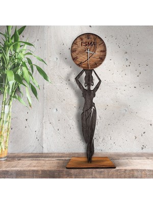 BK Kişiye Özel Saatli Ahşap Biblo - 1