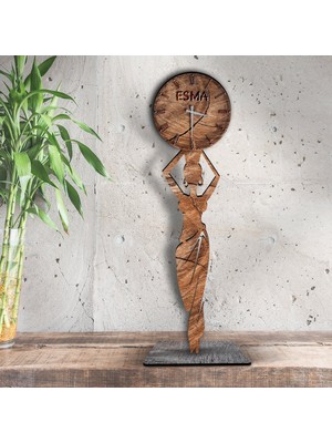 BK Kişiye Özel Saatli Ahşap Biblo - 2