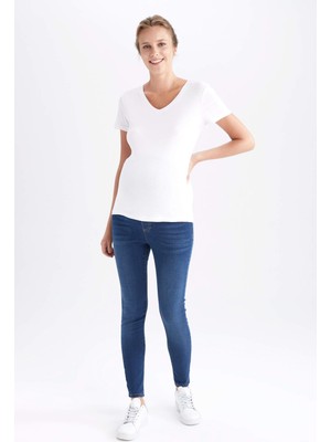 DeFacto Skinny Fit Ekstra Dar Kalıp Normal Bel Ekstra Dar Paça Hamile Pantolon V5739AZ22AU