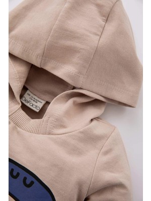 DeFacto Erkek Bebek Baskılı Kapüşonlu Sweatshirt Z3799A222WN