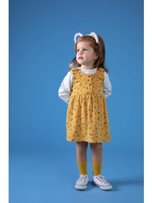 DeFacto Kız Bebek Uzun Kollu Tişört Çiçekli Elbise Takım Y7367A222AU