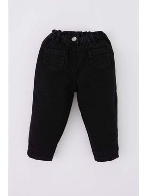 DeFacto Kız Bebek Penye Astarlı Jean Pantolon Y3799A222WN