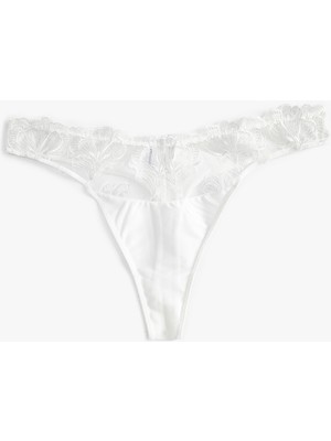 Koton Bridal String Külot Saten Çiçekli Dantelli