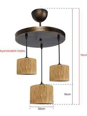 HMY Design Escargot 3'lü Sarkıt Avize Natural