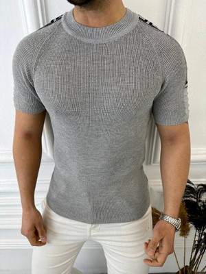 Elku Moda Tişört Örme Triko Nefes Alabilen Terletmez Slim Fit Dar Kesim T-Shirt