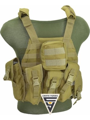 AK47 Cordura Askeri Taktik Yelek Bej