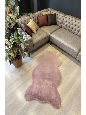 Freya Home Yumuşacık Post Kesim Tavşan Tüyü Lila Yıkanabilir Peluş Halı