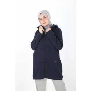 1929_Fermuarlı Tesettür Sweatshirt