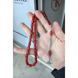 Güzel Çekimli Kapsül Bordo Renk Erkek İçin Tesbih