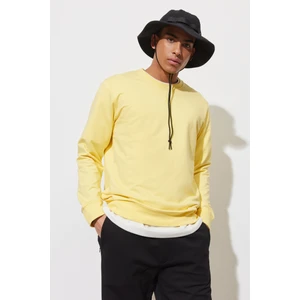 ALTINYILDIZ CLASSICS Erkek Sarı Standart Fit Normal Kesim Bisiklet Yaka Sweatshirt
