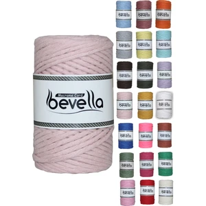 Taranan Makrome Ipi 3mm Taranabilir Pamuk Tek Büküm Makrome Ipi Bebe Pembesi Pudra