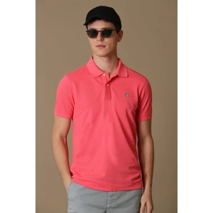 Laon Spor Polo Yaka Erkek Tişört Şeker Pembe