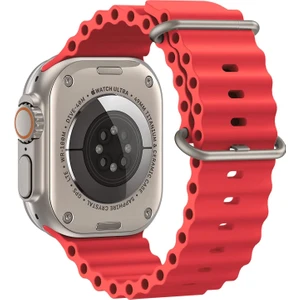 Apple Watch ile Uyumlu Seri 10/9/8/7/6/se/5/4/3 Okyanus Silikon Kordon 46/45/44/42MM ve 41/40/38MM ile Uyumlu