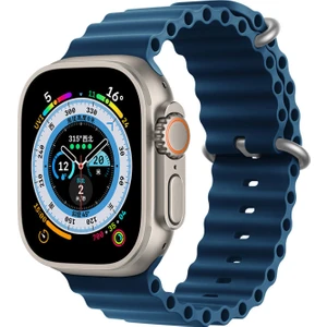 Apple Watch ile Uyumlu Seri 10/9/8/7/6/se/5/4/3 Okyanus Silikon Kordon 46/45/44/42MM ve 41/40/38MM ile Uyumlu
