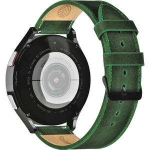 Samsung Galaxy Watch 4 - 5 - 6 - 7 Pro Watch 6 Classic 40MM 43MM 44MM 47MM Watch 5 / Watch 5 Pro 40 44 45 Watch 4 40 42 44 46MM 20MM Yeşil Deri Kordon