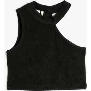 Crop Üst Tek Omuz Kolsuz Fitilli