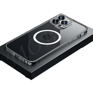 Apple iPhone 13 Pro Max Kılıf Kamera Lensli Metal Çerçeve Bumper Kilitli Kapak