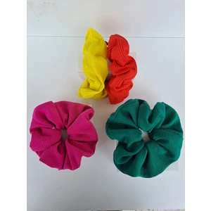 Kalben Accessories 4'lü Kadın Scrunchie Saç Tokası, Saç Lastiği, Simit Toka, Saç Lastik, Saç Toka, Lastik Toka