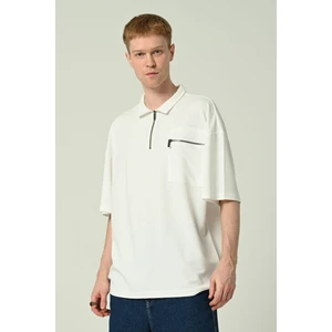 Don Q Shot Erkek Polo Yaka Tek Cepli Oversize Kısa Kollu T-Shirt