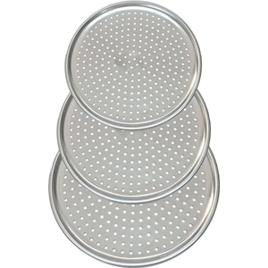 Senin Dükkanın Lüx Çelik Delikli Pizza Tepsisi 3'lü Set