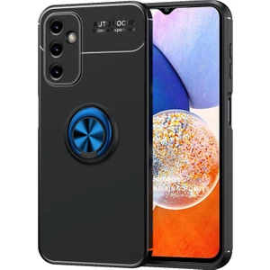Samsung Galaxy A14 Kılıf Kickstand Ring Holder Siyah Mavi