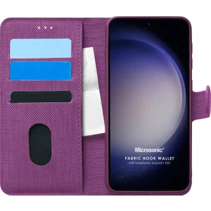 Samsung Galaxy S23 Kılıf Fabric Book Wallet Mor