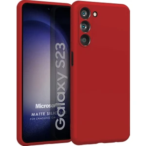 Matte Silicone Samsung Galaxy S23 Kılıf Kırmızı