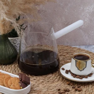 Borosilikat Cam Cezve - 800 ml Beyaz