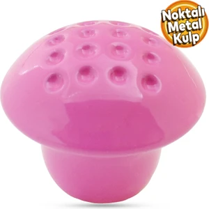 Noktalı Mantar Düğme Kulp Çekmece Dolap Kapak Kulpu Kulbu Pembe Metal Kulp
