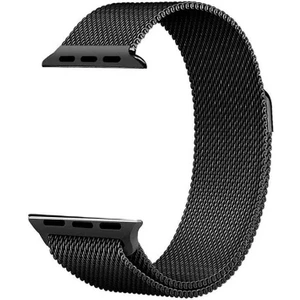 Case 4U Apple Watch Seri 1/2/3/4/5/6/7/8/SE/Ultra 38mm 40mm 41mm 42mm 44mm 45mm 49mm Kordon Kayış Metal Hasır Milano Loop KRD-01 Black