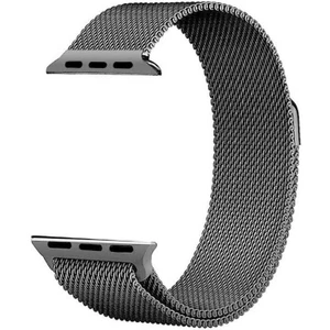 Case 4U Apple Watch Seri 1/2/3/4/5/6/7/8/SE/Ultra 38mm 40mm 41mm 42mm 44mm 45mm 49mm Kordon Kayış Metal Hasır Milano Loop KRD-01 Gri