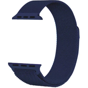 Case 4U Apple Watch Seri 1/2/3/4/5/6/7/8/SE/Ultra 38mm 40mm 41mm 42mm 44mm 45mm 49mm Kordon Kayış Metal Hasır Milano Loop KRD-01 Lacivert