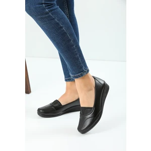 Kaof Shoes Kadın Siyah Anne Babet Ayakkabı Anne Ayakkabısı Kadın Günlük Ayakkabı Kadın Klasik Ayakkabı Anne Ayakkabı Ayzen